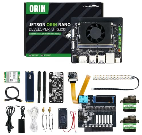 Yahboom Jetson Orin Nano SUPER 4GB Openclaw Exp Kit,34 TOPS | Openclaw Expansion Board,AI Large Model+IMX219 CSI Camera + LED Strip, Servo