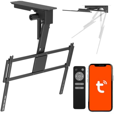 Maclean MC-176 T elektrische TV-Halterung Deckenmontage | Tuya-kompatibel, max. VESA 800x400, für Fernseher von 43 bis 86, max. 55 kg