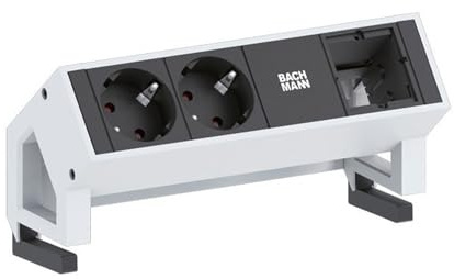 BACHMANN DESK2 2x Schutzkontakt 1x ABD GST18, weiss