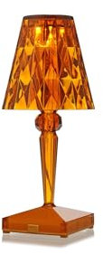 Kartell Battery Table Lamp, Ambra, 13x13 Centimeters 0.8 watts