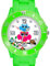 Taffstyle Kinder Armbanduhr Silikon Sportuhr Bunte Sport Uhr mit Blumen Eulen Familie Motiv Analog Quartz Small 39 mm Grün