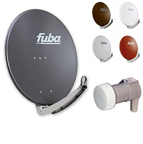 Fuba Digital Sat-Anlage 1 Teilnehmer | Satellitenschüssel Komplettset - Premium Aluminium 80cm Sat Schüssel Fuba DAA 780 in Wunschfarbe + DEK 117 Single LNB 1 Teilnehmer - HDTV, UHD(4K/8K), 3D