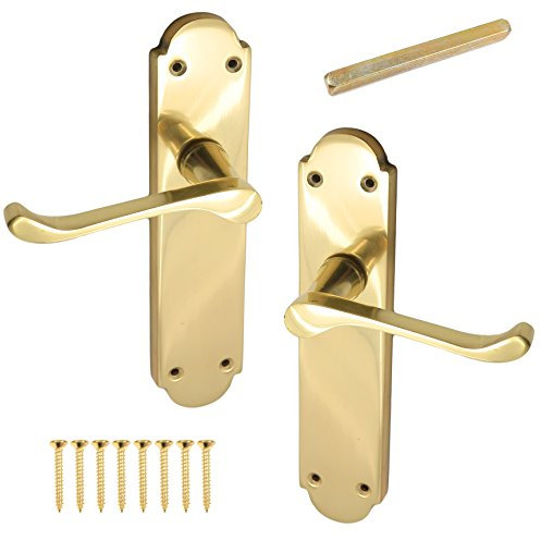 4 Sets of 168mm Polished Brass Victorian Regency Latch Handles
