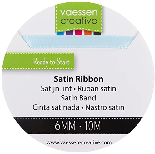 Vaessen Creative 301002-1010 Satinband Hellblau, 6 mm x 10 Meter, Schleifenband, Dekoband, Geschenkband und Stoffband für Hochzeit, Taufe und Geburtstagsgeschenke, 6MM