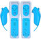 TechKen Controller e Nunchuck, Joystick di Gioco Remoti sena fili per Wii e Wii U (2 Blu)