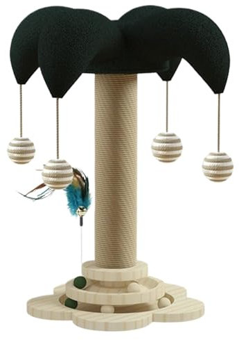 Cat Climbing Post - Versatile Modern Cat Tree Tower, Teaser Toys Cats - Suitable Funny Kitten Wooden Scratching Posts,Pet Teething Toys, Multipurpose Kitten Toys For Relaxing, Playing, Teething