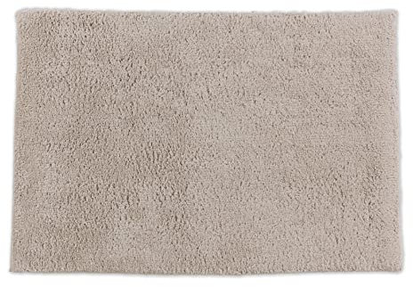 Schöner Wohnen Kollektion Badteppich einfarbig beige 67 x 110 cm – waschbare Badematte rutschfest - 100% Baumwolle – Badvorleger Trockner geeignet – Duschvorleger Badezimmer