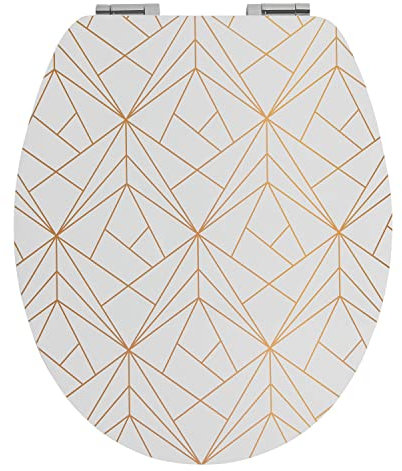 Wirquin 20722723 Abattant WC avec frein de chute Diplomat, geometric gold