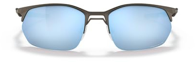 Oakley OO4145 Wire Tap 2.0 Sunglasses, Satin Lead/Prizm Deep Water Polarized, 60mm