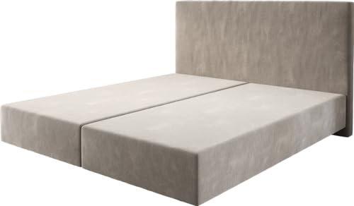 DELIFE Boxspringgestell Dream-Well Mikrofaser Beige 180x200 cm Bettgestell