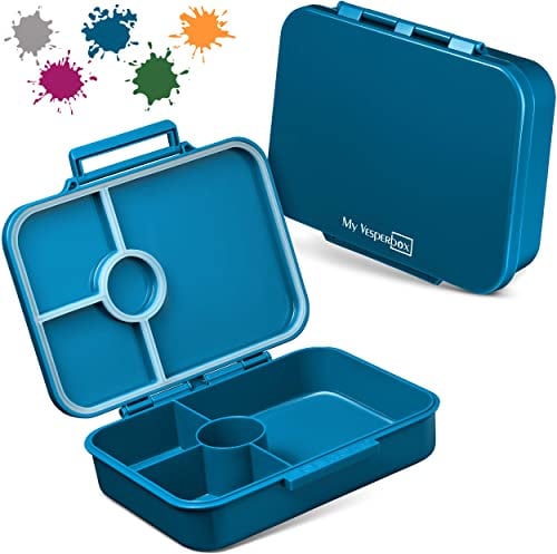 My Vesperbox Bia - Caja de almuerzo para niños, resistente al agua y extremadamente resistente, caja de sándwich, Sam el bombero, ideal para jardín de infantes y escuelas (petróleo)
