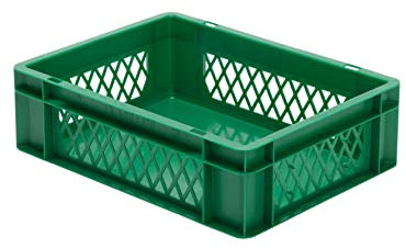 LA-KA-PE der ROLLENDE SHOP - Euro-Stapelbehälter 400x300x120 mm durchbrochen grün