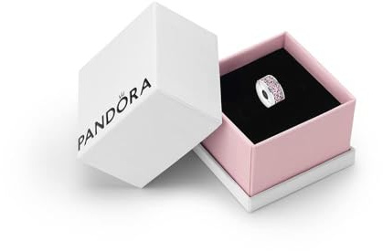 PANDORA Sterling Silver Pink Pavé Clip Charm for Bracelet