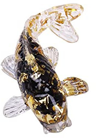 Kleines Glasornament Fisch Harz Figur Bunte lebensechte Fischskulptur Briefbeschwerer Glas Ornament Statue Bunte Wassertiere Fischtank Ornamente Auto Armaturenbrett Ornament Home Büro Desktop Ornament