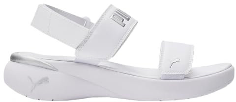 PUMA Womens Lily Sling Back Casual Sandals Casual Low Heel 1-2 - Black, White, 5.5 UK