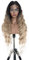 FASHION IDOL Lace Front Curly Wigs 31 with Baby Hair Long Synthetic Natural Water Wavy Wig for Black Women Ombre Blonde with E Type HD Lace Wig