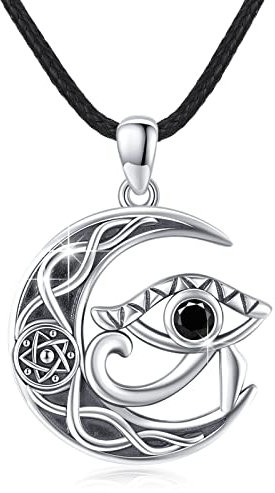 YEESIA Auge des Horus Halskette für Frauen, 925 Sterling Silber, Ägyptisches Auge des Horus Anhänger Halskette mit Zirkon, Ägyptischer Schmuck Geschenk für Frauen