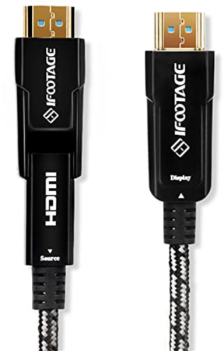 Ifootage Câble de Fibre Optique HDMI 4K 2.0 10M, Ultra Haute Vitesse 18 Gbps Ethernet Haute Vitesse 4K @ 60 Hz, Compatible Avec Moniteur TV Plus