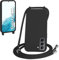 WenBaby Handykette für Samsung Galaxy S22 Hülle mit Band,Handyhülle mit Schnur zum Umhängen Silikon Seil Necklace Schutzhülle mit Kordel Tasche Case TPU Bumper für Galaxy S22- Schwarz