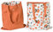 PLATEYTR Doppelseitige Leinentasche aus Baumwolle und Leinen,Stoff Tasche, Einkaufstasche, Baumwolle Schulter Reversible Leinwand Messenger Bag für Damen,Kinder(Mandarine,40cm x 36cm)