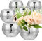 6 Pieces Disco Ball Flower Vase Mirror Disco Ball Glass Vase Disco Ball Planter Candle Holder Glass Vase Bulk for Wedding Centerpieces Bedroom Kitchen Office Decoration Birthday (Silver,3 x 4 Inch)