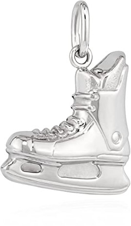 NKlaus Kettenanhänger Schlittschuh doppelseitig hohl 925 Silber rhodiniert Anhänger 13754