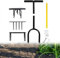 Aufun Gartenkralle 3 in 1 Rasenbelüfter mit T-Stiel, inkl. drei Krallen, Aerifizierer für Rasen Unkrautkralle Bodenkralle Erdkralle Rasenlüfter, für Garten, Hof, Gelb und Schwarz