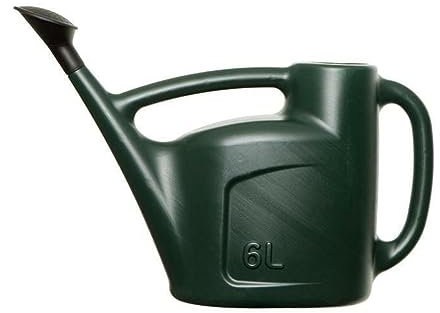 ARUUJ Heavy Duty Plastic Dark Green Garden Watering Can - Lightweight Water Sprayer Bucket with Detachable Sprinkler Rose Head - Indoor Outdoor Plants Flowers Herbs Handy Water Can (6 Litre)