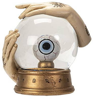 Horror-Shop Wahrsage Schneekugel mit Händen & Auge 13cm