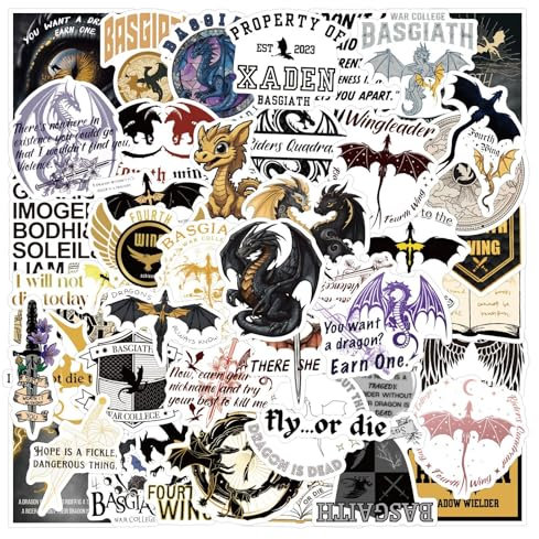 120pcs Fourth Wing Aufkleber, Inspirational Dragon Stickers, Positive Motivational Vinyl Wasserdicht Graffiti Skateboard Scrapbook Laptop Aufkleber Für Teens