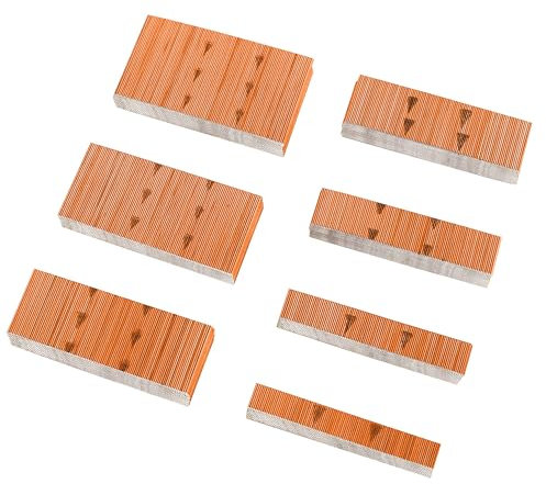 Hamwoo 14000 Stück 23 Gauge Stiftnägel, kopflose Pinnernägel, 7 Größen sortiert, 0,9 cm bis 4,5 cm zum Formen von Schrankbau, Bilderrahmen, Handwerk, Montage (rot)