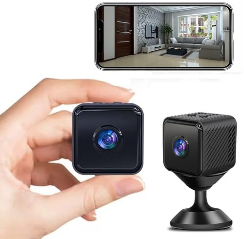 SUJAHHUJIQ Mini Spy Camera HD 1080P Wireless Hidden Camera, Portable Small Nanny Cam with Night Vision, Motion Activated, WiFi Hidden Cam Surveillance, Tiny Camera Indoor Outdoor, Home Cameras