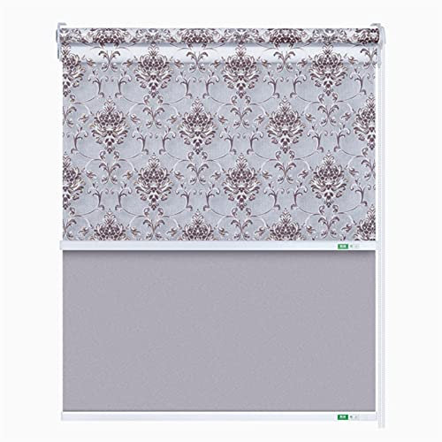 Tenda a rullo a doppio strato, in finto lino, con stampa, tenda diurna e luminosa, decorazione per finestre con foglie multilivello (A, 120 x 200)