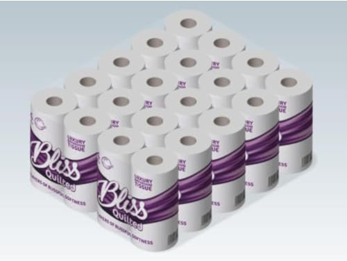indigo Bliss Quilted Luxury Bathroom Tissue 40 Toilet Rolls 3 Ply of Blissful Softness Ultimate Quilted Comfort for a Luxurious Bathroom Experience - 4 x10 Rolls Pack = 40 Rolls