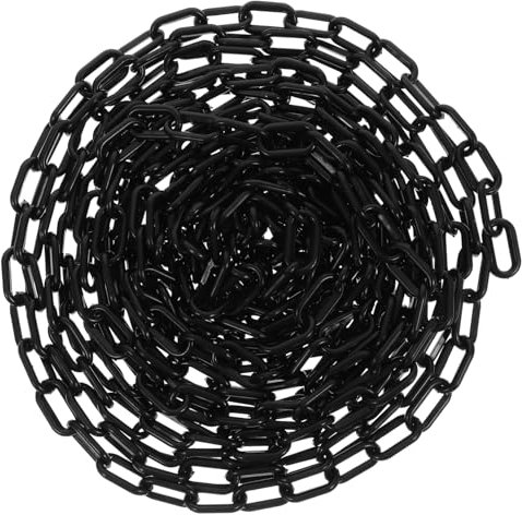 ULTECHNOVO 10m Sicherheitskette für Absperrungen Kunststoffkette Schwarz Vorsichtskette für Leitkegel