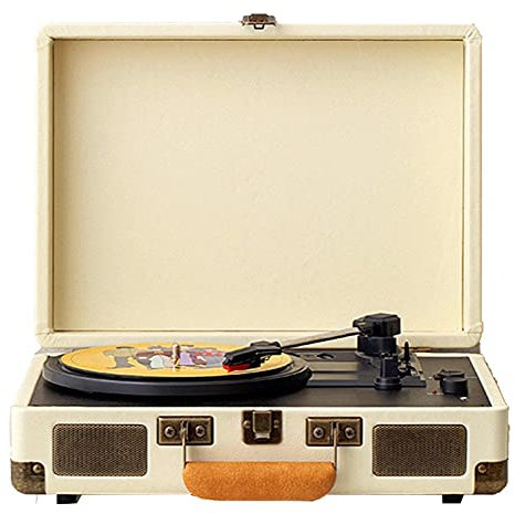 YTGDBDG Tocadiscos de Maleta Vintage con Bluetooth, Tocadiscos de fonógrafo clásico, Tocadiscos de Vinilo con transmisión por Correa de 3 velocidades, admite Conector para auricu