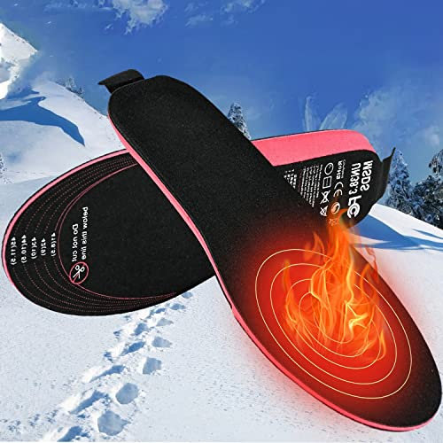 ZHODADA Plantillas Calefactoras USB, Térmicas con Interruptor a Mando a Distancia, Plantillas Calefactoras de Pies Recargables con Batería de 2100 mAh, Se Puede Cortar (35-40)