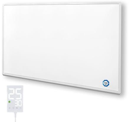 Hocosyme Pannello Radiante Infrarossi 600W con Termostato Touch - 80°-120°Temperatura di Lavoro - Montaggio a Parete