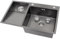 KOOGIMDDR 80x48cm Negro Gris Fregadero de lavandería, 304 Acero Inoxidable Lavabo de lavanderia balcón de Lavabo con Lavabo Lavadero Fácil De Limpiar Doble Fregadero De Lavandería Piscina