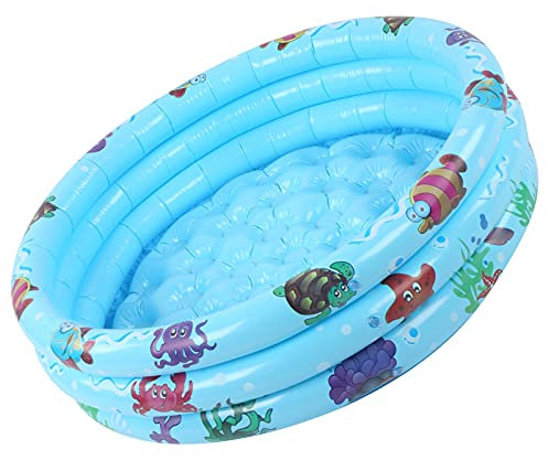 Kiddie Pool, aufblasbarer Wasserpool, Garten, runder aufblasbarer Baby-Schwimmbecken, tragbarer aufblasbarer Kinderpumpenpool, Kinderplanschbecken (90 cm)