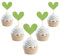 24 Stück Glitzer Liebe Herz Cupcake Toppers, Muttertag Deko Tortendeko, Hochzeit Gemischte Größe Kuchendeko für Valentinstag Jahrestag Braut Geburtstag Heiratsantrag Verlobung Party Deko (Grün)