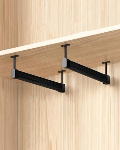 Kleiderstange Schrank Ovale Kleiderstange Zur Deckenmontage für Den Diener, 2er-Set Kleiderstange für Schwere Kleidung in Der Waschküche, Duschvorhangstange mit Komplettem Set(52cm/20.5in/1.7ft)