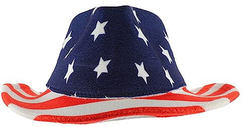 VALICLUD Cowboyhut Mit Amerikanischer Flagge Stylisches Western-Accessoire Für Festivals Und Partys Aus Strapazierfähigem Material Bequem Und Leicht Für Independence Day Und