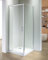 Box doccia angolare cm 80x80 H190 con 1 anta battente, vetro temperato 6mm e profili in alluminio cromo
