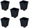 Generico Vaso Quadrato per Piante, 24x24x28 cm, 11 Litri, Nero, Impilabile 5 vasi per interno ed esterno