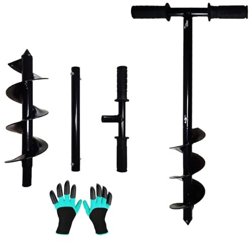 Gartenbohrer Erdbohrer für Bohrmaschine 10 x 60cm Handerdbohrer, Gartenbohrer für Blumenzwiebeln, Blumen, Setzlinge, Zaunpfostenbohrer für Bäume, Briefkasten, Grabungswerkzeug zum Pflanzen