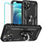 Yiakeng for iPhone 12 Mini Case with Screen Protector: Military Grade Protective Cases with Ring Holder Kickstand for - iPhone 12 Mini (Black)
