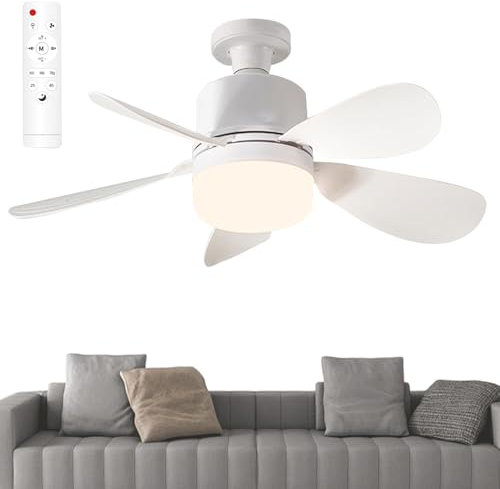 Ventiladores de techo, ventiladores de techo con luces - Iluminación LED de control remoto interior - 3 temperatura de color Luces LED Dimmable Farmhouse Ventilador de techo tranquilo para dormitorio