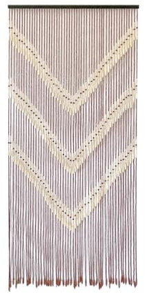 Acomoda Textil – Cortina para Puerta de Madera 90x195 cm para Terraza, Jardín, Balcón y Patio. Panel con Barra Resistente Interior y Exterior Antimoscas e Insectos de Facil Instalación. (Taima)