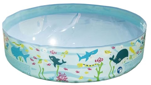 Piscina Infantil portátil Grande con patrón de Animales Marinos, Piscina no Inflable, Plegable para niños y Perros, para Patio Trasero, jardín, Vacaciones, Estanque, terraza, protección de